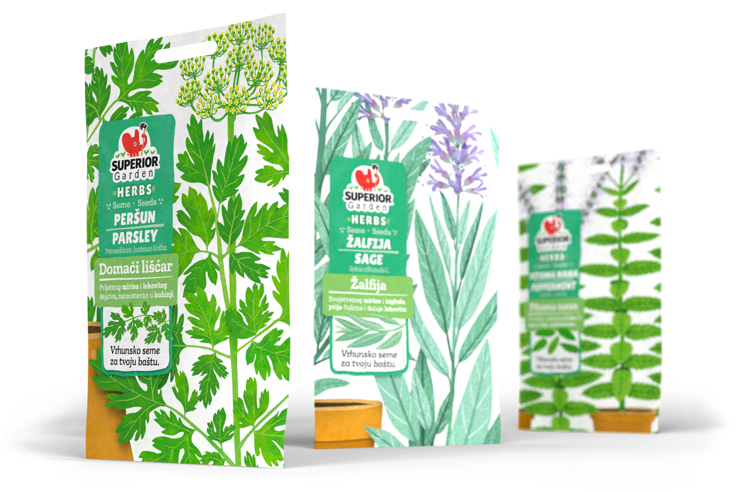 kompozicija tri kesice superior garden herbs